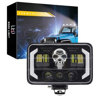 Off Road Spotled Delici Skull Renk Animasyonlu 60 W Sis Farı Ve Çalışma Lambası Ultra Parlak