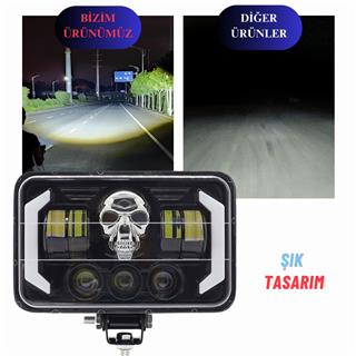 Off Road Spotled Delici Skull Renk Animasyonlu 60 W Sis Farı Ve Çalışma Lambası Ultra Parlak