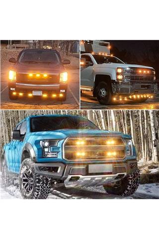 Off Road SUV Pick-up İş Makinası Led İkaz Sinyal Çakar Lamba Seti Beyaz Sarı 18 Mod Led Işık Seti