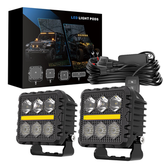 Off Road Tampon Ve Kaput Led 3 İnç Gündüz Led Sis Farı Çalışma Lambası Kablo Set Takım Led Lamba