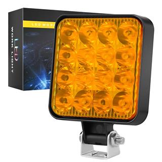 Off Road Traktör Tir Kamyon Sis Fari Ve Çalışma Lambası 16 Led Kare SARI 3 İNÇ 84mm