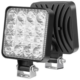 Off Road Traktör Tir Kamyon Sis Fari Ve Çalışma Lambası 16 Led Kare BEYAZ 3 İNÇ 84mm