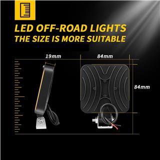 Off Road Traktör Tir Kamyon Sis Fari Ve Çalışma Lambası 16 Led Kare KIRMIZI 3 İNÇ 84mm