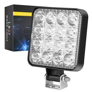 Off Road Traktör Tir Kamyon Sis Fari Ve Çalışma Lambası 16 Led Kare BEYAZ 3 İNÇ 84mm