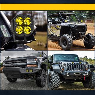 Off Road Ve Arazi Aracı 3 inç Amber Sarı Renk Çalışma Ve Sis Lambası 