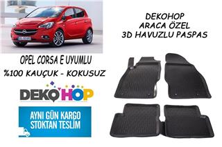 OPEL CORSA E KASA 2013 SONRASI Araca Özel Oto Paspas 3D Havuzlu Kauçuk Paspas