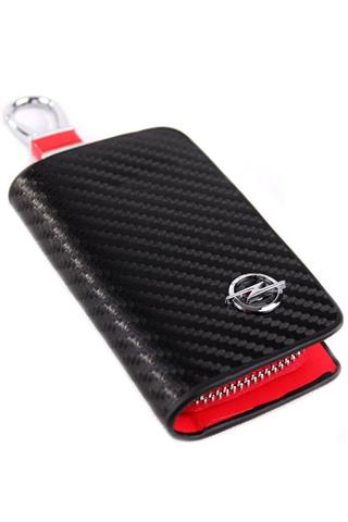 OPEL Uyumlu Karbon Desen Deri Cüzdan Anahtarlık