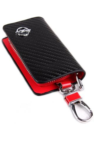 OPEL Uyumlu Karbon Desen Deri Cüzdan Anahtarlık