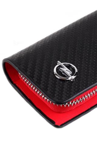 OPEL Uyumlu Karbon Desen Deri Cüzdan Anahtarlık