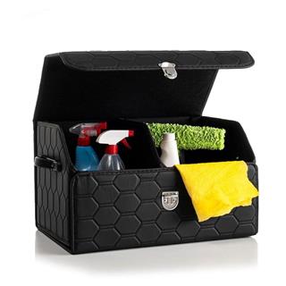 Oto Bagaj Organizeri Kapitone Araç Deri Bagaj Kutu Çanta 48,5x31x28 CM