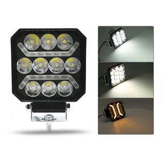 Oto Çalışma Lambası 4 inç 12-24V DRL Sarı 2 Mod Flash Traktör Tır Kamyon Tekne Projektör Sis Farı