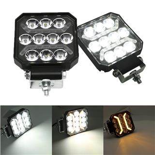Oto Çalışma Lambası 4 inç 12-24V DRL Sarı 2 Mod Flash Traktör Tır Kamyon Tekne Projektör Sis Farı