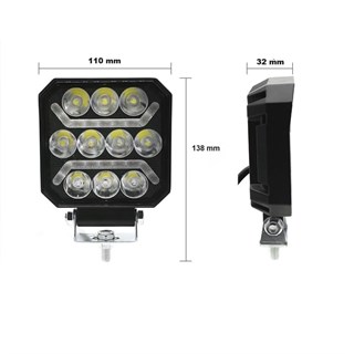 Oto Çalışma Lambası 4 inç 12-24V DRL Sarı 2 Mod Flash Traktör Tır Kamyon Tekne Projektör Sis Farı