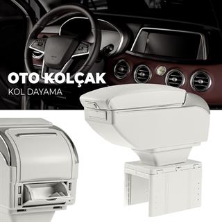 Oto Kolçak Sürgülü ve Usb Şarj Girişli Tüm Araçlara Uyumlu Kol Dayama 7 USB Girişli  Kolçak GRİ