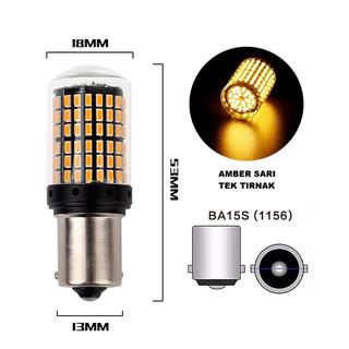 Oto Led Sinyal ve Park Ampulü TURUNCU Ultra Parlak 1156 TEK TIRNAK  9w 144 Led  BA15S 