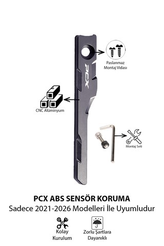 PCX 2021-2026 Sensör Koruma CNC Aluminyum Sensör Koruyucu TITANYUM
