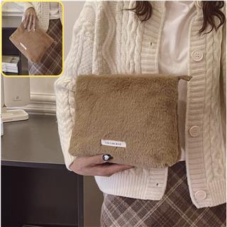 Peluş Makyaj ve Kozmetik Eşya Taşıma Çantası Geniş Hacimli Çanta Organizer