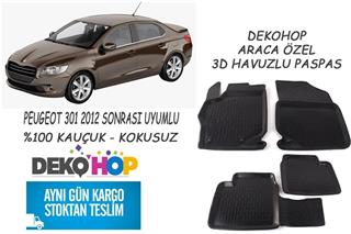 PEUGEOT 301 2012 SONRASI Araca Özel Oto Paspas 3D Havuzlu Kauçuk Paspas