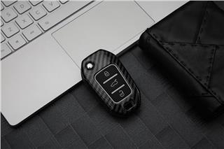 Peugeot Uyumlu Karbon Metal Sustalı Anahtar Kılıfı