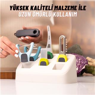Profesyonel Değişken Başlıklı Sebze Meyve Soyucu Seti, 12 Parça Paslanmaz Çelik