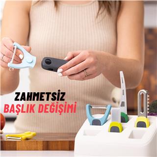 Profesyonel Değişken Başlıklı Sebze Meyve Soyucu Seti, 12 Parça Paslanmaz Çelik