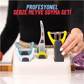 Profesyonel Değişken Başlıklı Sebze Meyve Soyucu Seti, 12 Parça Paslanmaz Çelik