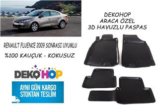 RENAULT FLUENCE 2009-2013 ARASI Oto Paspas Araca Özel 3D Havuzlu Kauçuk Paspas