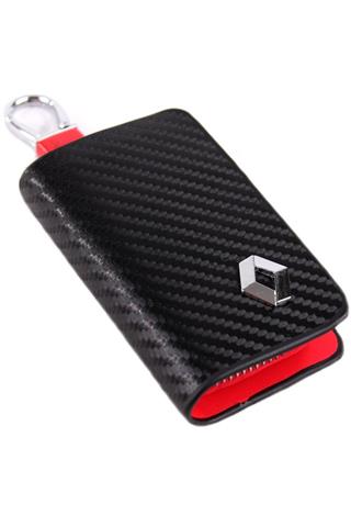 RENAULT Uyumlu Karbon Desen Deri Cüzdan Anahtarlık