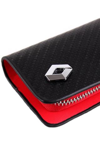 RENAULT Uyumlu Karbon Desen Deri Cüzdan Anahtarlık