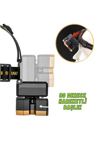 Şarjlı Ayarlanabilir Kafa Lambası Kamp Balıkçılık Ultra Güçlü 4 Mod Kafa Feneri