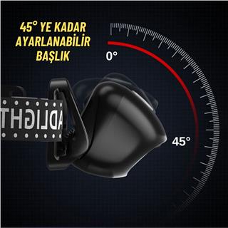 Sensörlü Kafa Lambası Kamp Balıkçılık ve Günlük Yaşam Şarjlı Led Işık