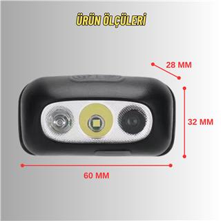 Sensörlü Kafa Lambası Kamp Balıkçılık ve Günlük Yaşam Şarjlı Led Işık