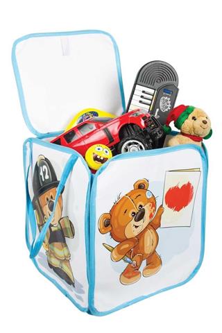 Sevimli Ayıcıklı Oyuncak Sepeti ve Oyuncak Saklama Kutusu