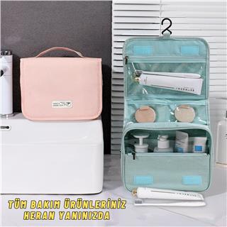 Seyahat Çok Bölmeli Traş Makyaj ve Kozmetik Malzemeleri Taşıma ve Saklama Organizer Çantası