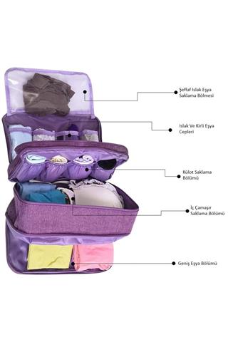 Seyahat Iç Çamaşırı Kişisel Eşya Taşıma Ve Saklama Çantası KIRMIZI