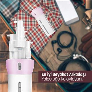 Seyahat Kozmetik Şampuan Vücut Kremi Losyon Taşıma Şişe Seti PEMBE