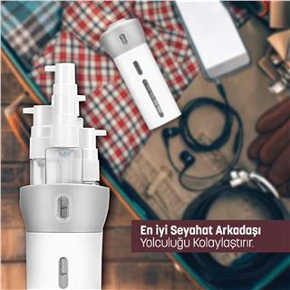 Seyahat Kozmetik Şampuan Vücut Kremi Losyon Taşıma Şişe Seti GRİ