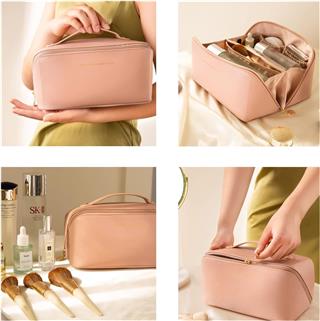 Seyahat Kozmetik Taşıma Çantası Su Geçirmez Deri Makyaj Malzeme Düzenleyici Çanta
