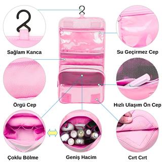 Seyahat Traş Makyaj Kişisel Bakım Kozmetik Ürünleri Çok Bölmeli Organizer Çanta