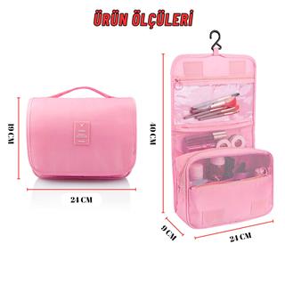Seyahat Traş Makyaj Kişisel Bakım Kozmetik Ürünleri Çok Bölmeli Organizer Çanta
