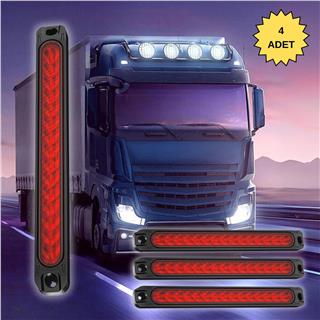 Sinyal LED Barı Parmak LED Çakarlı 12V-24V 15 Ledli 3 Mod Etek Lamba Offroad Kamyon Tır Dorse 4 Adet