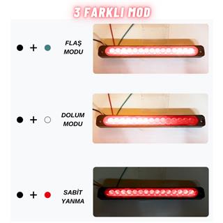 Sinyal LED Barı Parmak LED Çakarlı 12V-24V 15 Ledli 3 Mod Etek Lamba Offroad Kamyon Tır Dorse 4 Adet