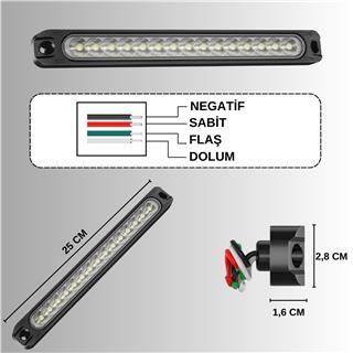 Sinyal LED Barı Parmak LED Çakarlı 12V-24V 15 Ledli 3 Mod Etek Lamba Offroad Kamyon Tır Dorse 4 Adet