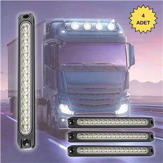 Sinyal LED Barı Parmak LED Çakarlı 12V-24V 15 Ledli 3 Mod Etek Lamba Offroad Kamyon Tır Dorse 4 Adet