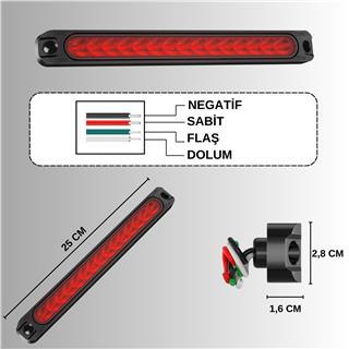 Sinyal LED Barı Parmak LED Çakarlı 12V-24V 15 Ledli 3 Mod Etek Lamba Offroad Kamyon Tır Dorse 4 Adet
