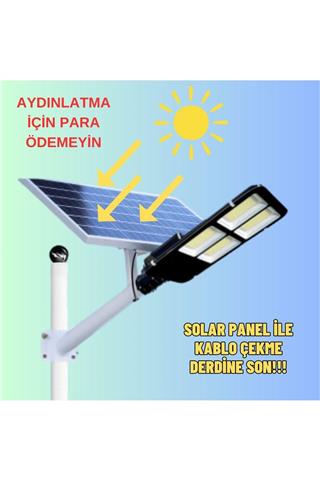 Solar Güneş Enerjili 400W Kumandalı Yönlendirilebilir Panelli Led Bahçe Sokak Aydınlatma Lambası