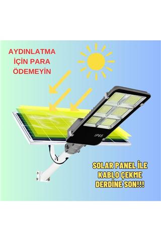 Solar Güneş Enerjili 600W Kumandalı Yönlendirilebilir Panelli Led Bahçe Sokak Aydınlatma Lambası