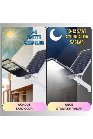 Solar Güneş Enerjili 600W Kumandalı Yönlendirilebilir Panelli Led Bahçe Sokak Aydınlatma Lambası