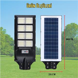 Solar Güneş Enerjili 800W Kumandalı ve Hareket Sensörlü 800 Led Bahçe ve Sokak Aydınlatma Lambası 
