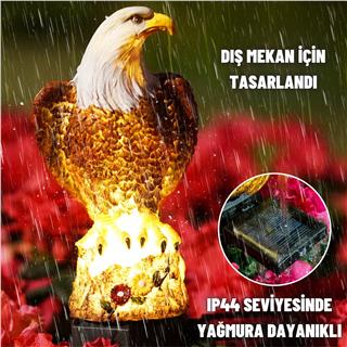 Solar Güneş Enerjili Aplik Kartal Led Lamba ile Bahçe, Veranda ve Merdivenlerinizde Şık Peyzaj Aydınlatması 1 Adet Saplamalı